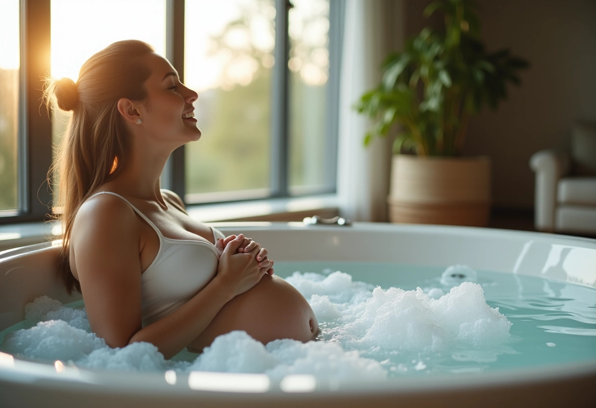 femme enceinte jacuzzi